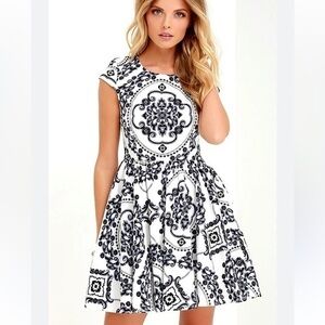 Lulu’s Royal Luxe Skater Dress